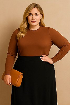Blusa Classic Manga Longa Caramelo