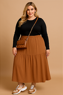Saia Alemã Caramelo Plus Size
