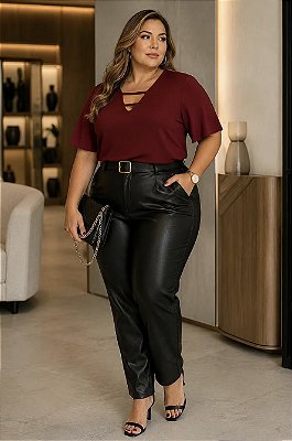 Blusa Virginia Marsala Plus Size