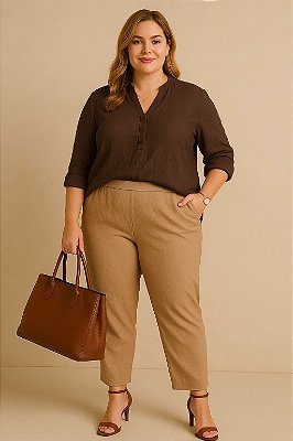 Camisa Marrom Karen Plus Size