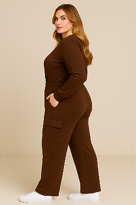 Calça Limited de Moletinho Marrom Manhatan