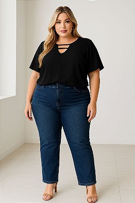 Blusa Work Black Plus Size