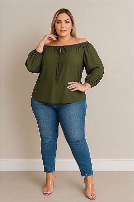 Blusa Ciganinha Green Plus Size