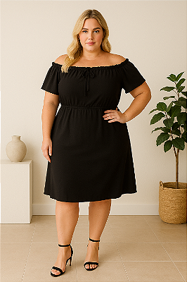Vestido Ciganinha Preto Plus Size