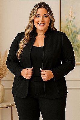 Blazer Sandy de Scuba Sued Plus Size