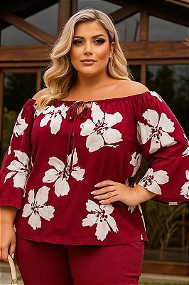 Blusa de Viscolinho Cloe Plus Size