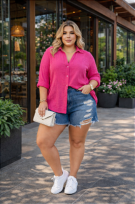 Camisa Ilhéus Pink Plus Size