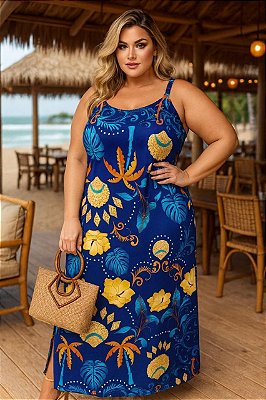 Vestido Longo  Ilhas Maldivas Plus Size