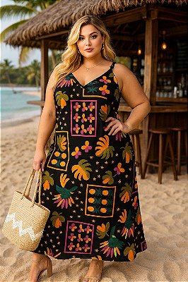 Vestido Longo Caribe Plus Size