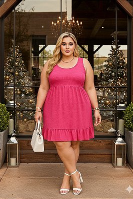 Vestido Los Angeles Pink de Viscolycra Plus Size