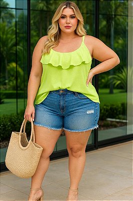 Blusa de Alça Salinas Lemon Fresh Plus Size
