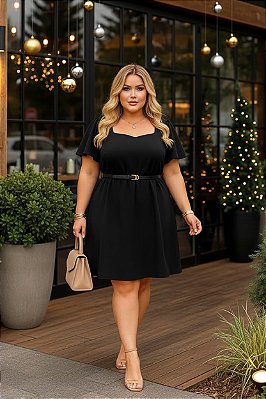 Vestido Mirela Preto Plus Size