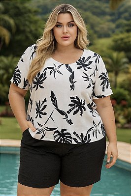 Blusa Cecília Black White Plus Size