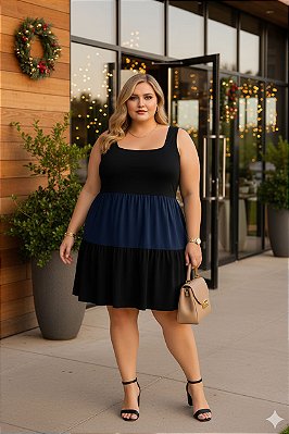 Vestido Ibiza 3 Camadas Preto