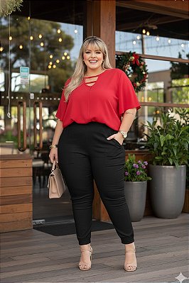 Blusa Work Natal Plus Size