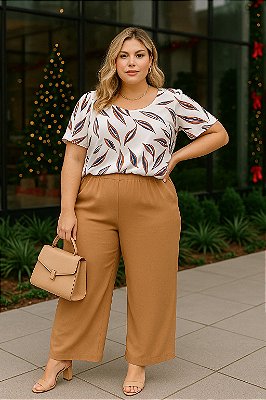 Calça Pantalona Capuccino Plus Size