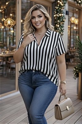 Camisa Limited de Listras Preto e Branco