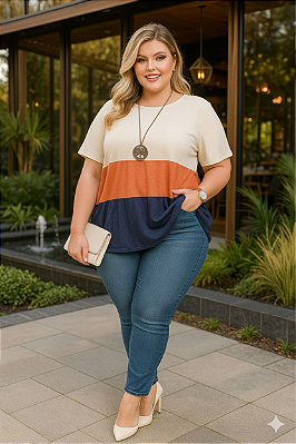 Blusa 3 Cores Plus Size