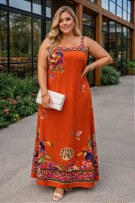 Vestido Longo Andreza Plus Size