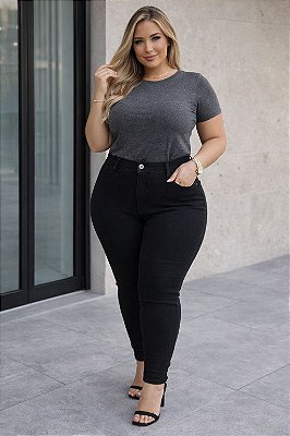 Calça Jeans Black Skiny Plus Size
