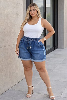 Short Jeans Jogger Plus Size