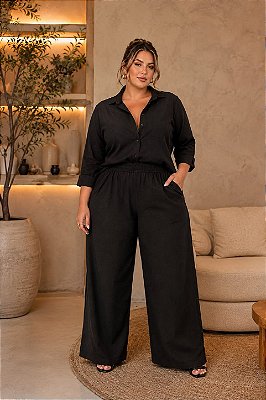Calça Pantalona ALL BLACK de Alfaiataria Marrant Plus Size