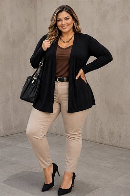 Cardigan de Lanzinha Black Plus Size