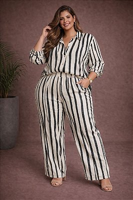 Calça Realeza de Viscolinho Plus Size