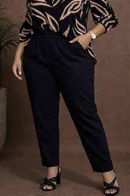 Calça Social New York Preto Plus Size