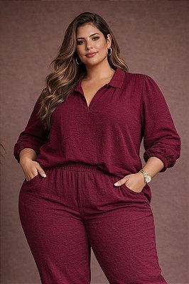 Blusa Helena Vinho Plus Size