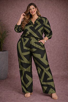 Calça Pantalona Veneza de Viscolinho Plus Size
