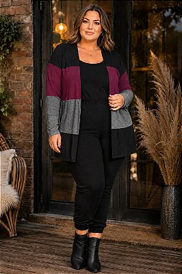 Cardigan Glamour 3 Cores Moletinho Edição Limitada Inverno Plus SIze