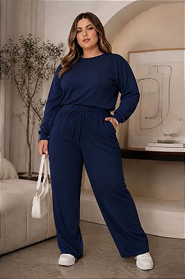 Calça de Lanzinha Marinho Inverno Plus Size