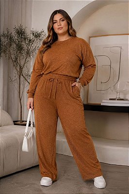 Calça de Lanzinha Caramelo Inverno Plus Size