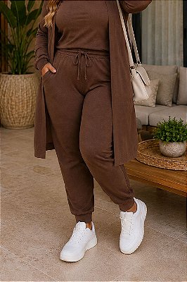 Calça de Lanzinha Marrom Inverno Plus Size