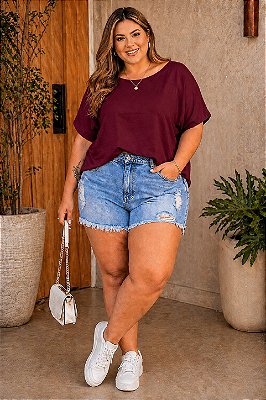 Blusa Hana Vinho Plus Size