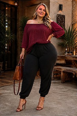 Blusa Ciganinha Vinho Plus Size