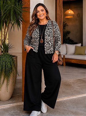 Cardigan Oncinha Plus Size