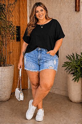 Blusa Hana Black Plus Size