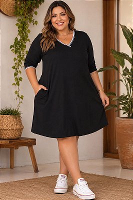 Vestido College Black de Moletinho Plus Size