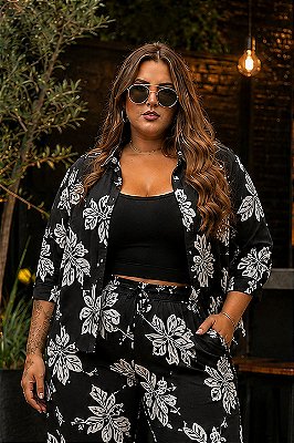 Camisa de Viscolinho Juliete Plus Size