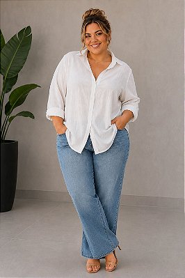 Camisa White Elegance Plus Size