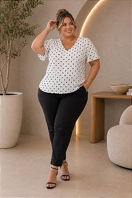 Blusa Poá Peace White Plus Size