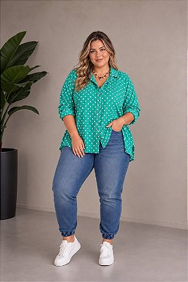 Camisa Poá Green Plus SIze
