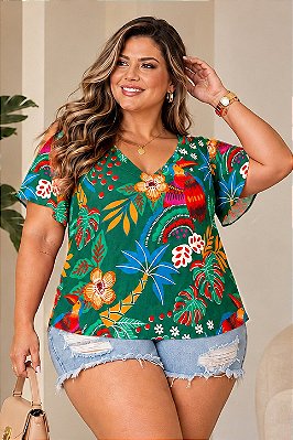 Blusa Sofia de Viscolinho Plus Size