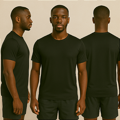 Camiseta Manga Curta Lisa Sport Dry Preto