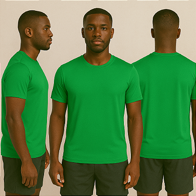 Camiseta Manga Curta Lisa Sport Dry Verde Amazonia