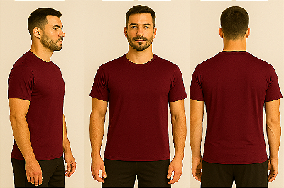 Camiseta Manga Curta Lisa Sport Dry Vinho
