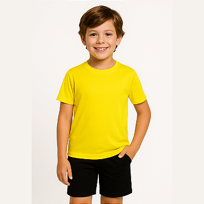 Camiseta Infantil Manga Curta Sport Dry Amarelo