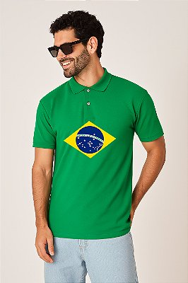 Camisa Polo Bandeira do Brasil